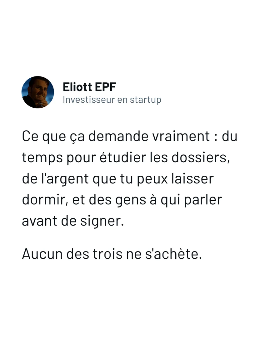 Ce que ça demande vraiment : du temps pour étudier les dossiers, de l'argent que tu peux laisser dormir, et des gens à qui parler avant de signer. Aucun des trois ne s'achète.